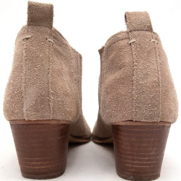 Dolce Vita Tan Suede Slip On Block Heel Jaydin Ankle Boots Booties Size 8 - Picture 4 of 12